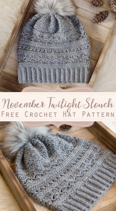 DIY November Twilight Crochet Slouch Hat