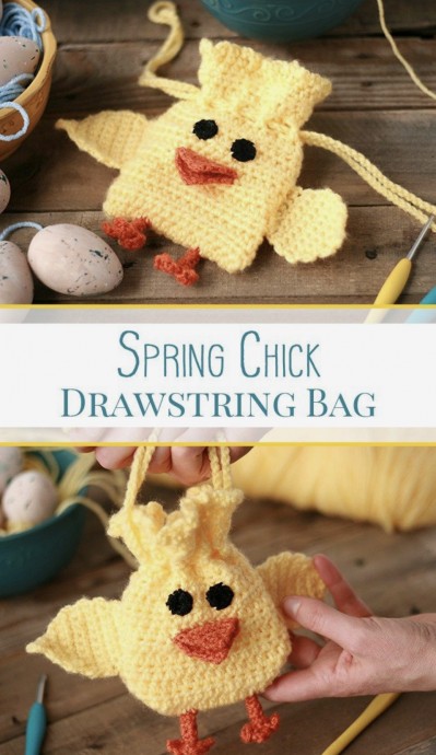 Make a Spring Chick Drawstring Bag
