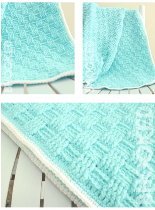 DIY Basket Weave Crochet Baby Blanket