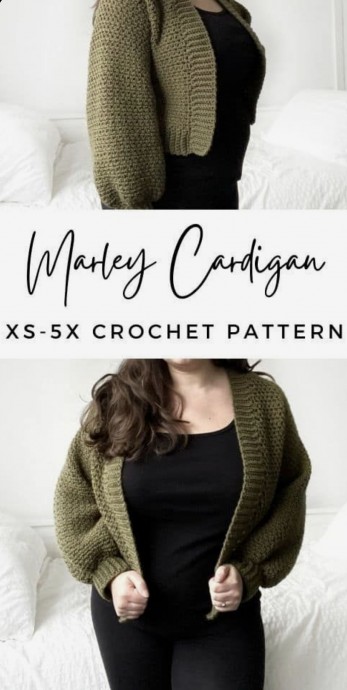 Simple Moss Stitch Crochet Cardigan