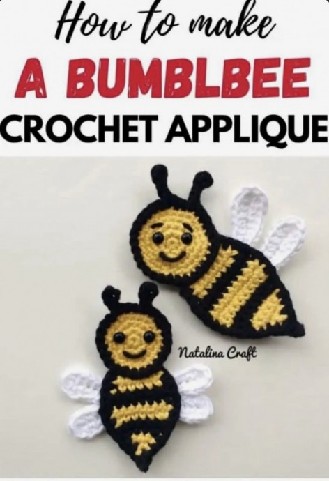 Crochet Bee Applique