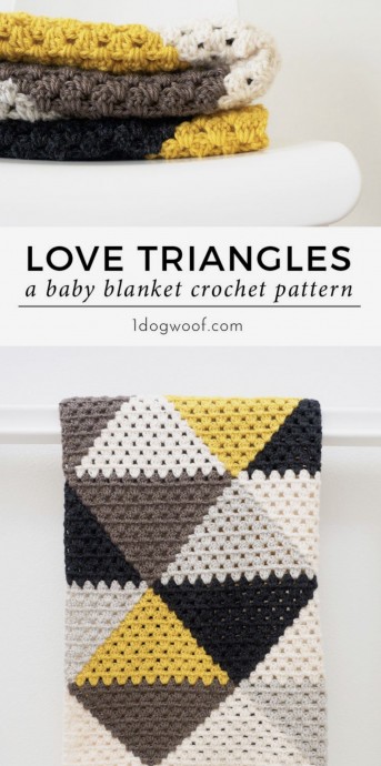 Love Triangles Granny Stripe Baby Blanket