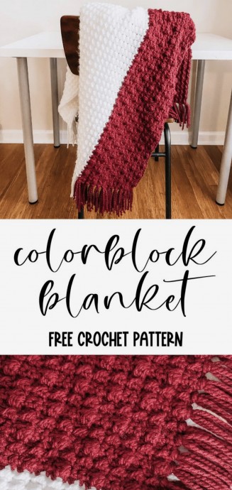 Color Block Berry Stitch Blanket