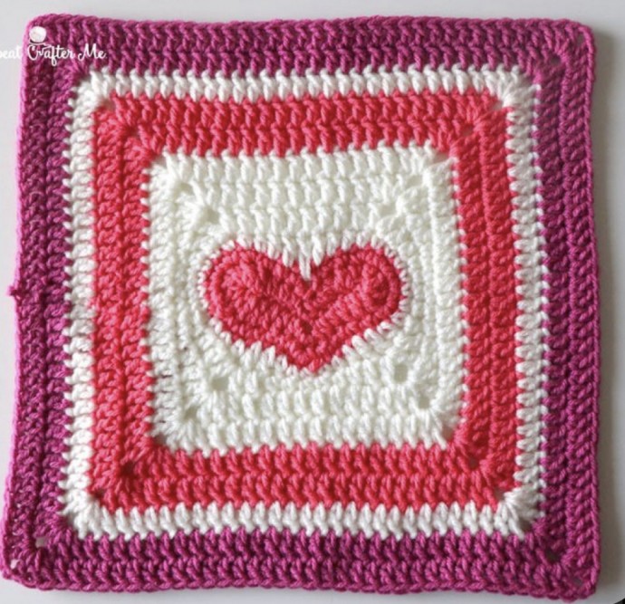 Make a Crochet Heart Granny Square