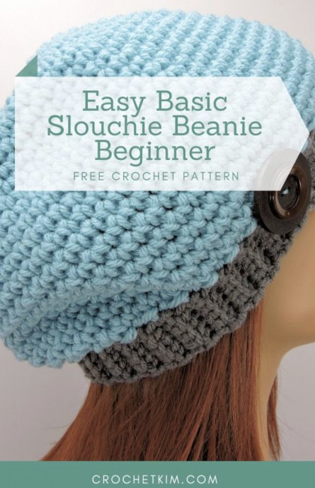 Easy Basic Slouchie Beanie For Beginners