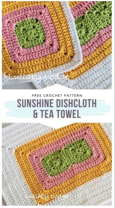 Create a Beautiful Sunshine Dishcloth and Tea Towel: Easy Crochet Instructions for Home Use Create a Beautiful Sunshine Dishcloth and Tea Towel: Easy Crochet Instructions for Home Use