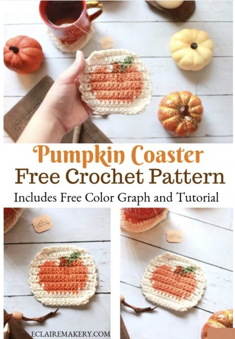DIY Fall Crochet Pumpkin Coaster