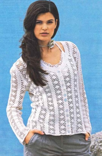 ​White Crochet Pullover