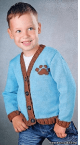 ​Knit Jacket With a Paw For a Boy