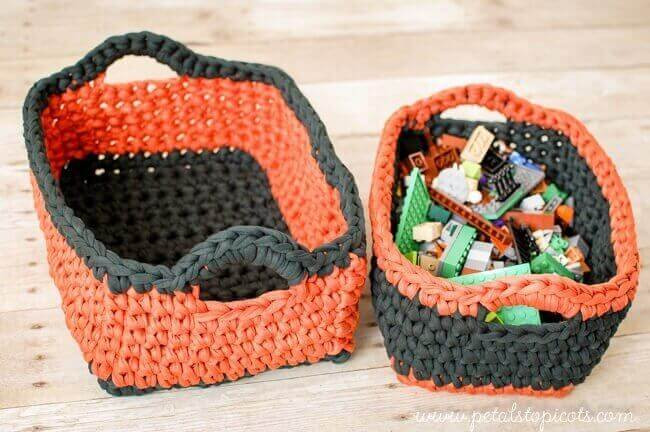 Two Variants of Crochet Baskets to Keep Yarn Two Variants of Crochet Baskets to Keep Yarn