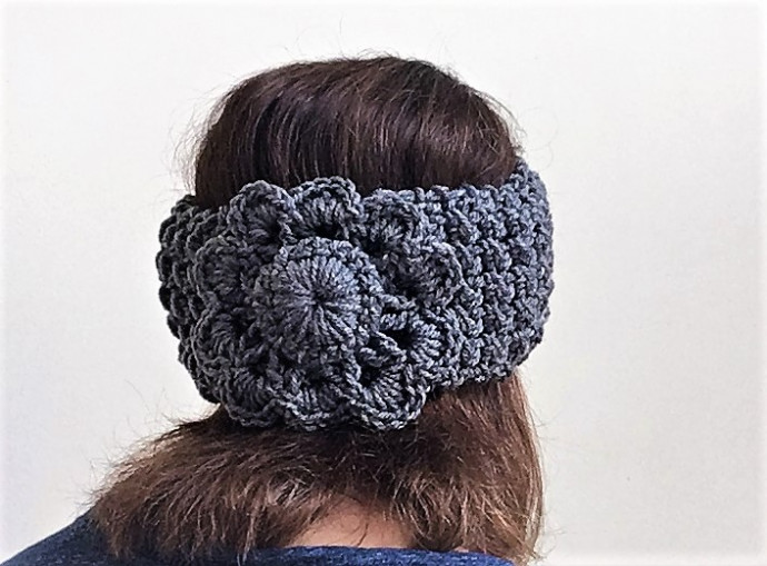 ​Crochet Headband with Flower