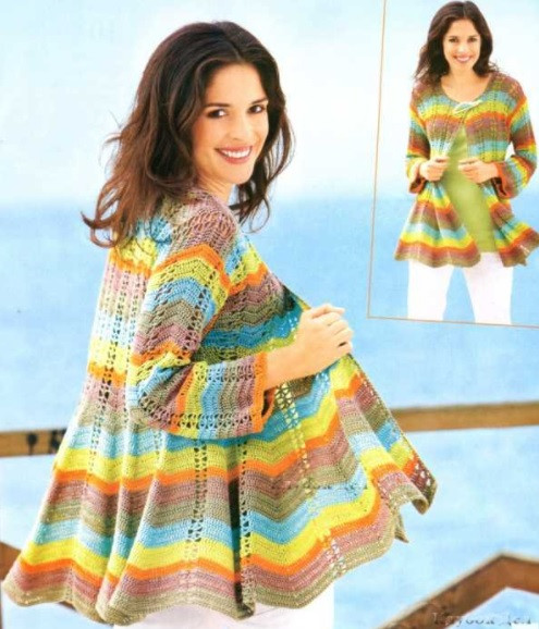 ​Rainbow Crochet Cardigan