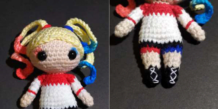 Helping Ann. Harley Quinn Amigurumi Doll.