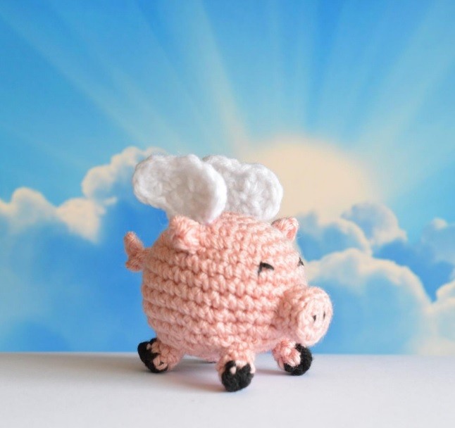 Helping our users. ​Crochet Pig with Wings.