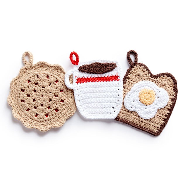Three ”Delicious” Pot Holders Three ”Delicious” Pot Holders