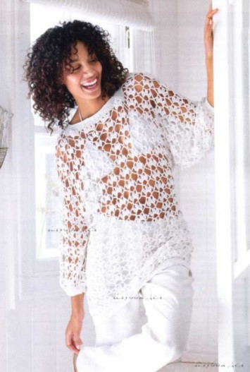 ​White Crochet Tunic