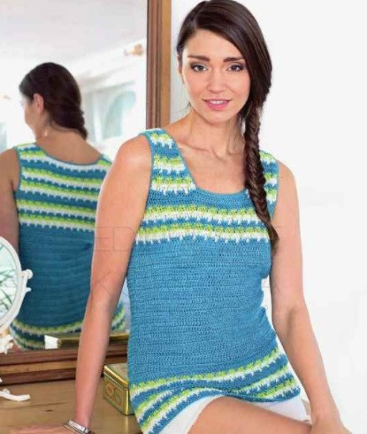 ​Crochet Blue Top