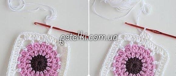 Paeonia Square Crochet Blanket and Cushion Paeonia Square Crochet Blanket and Cushion