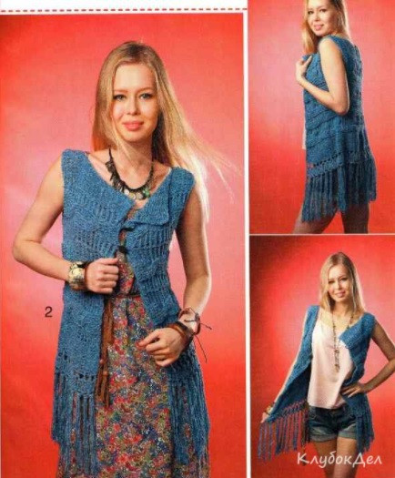 ​Blue Crochet Vest