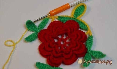 Crochet Oven Cloth with Flower