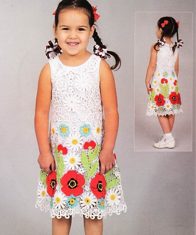 ​Girly Crochet Dress With Flowers