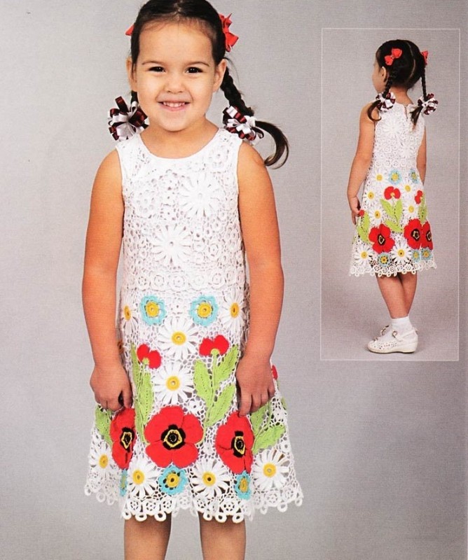 Crochet Tutorial for Flowers and Dress Design for Kids Aged 3-4 Years Crochet Tutorial for Flowers and Dress Design for Kids Aged 3-4 Years
