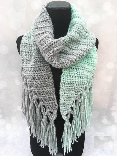 ​Crochet Long Scarf with Tassels