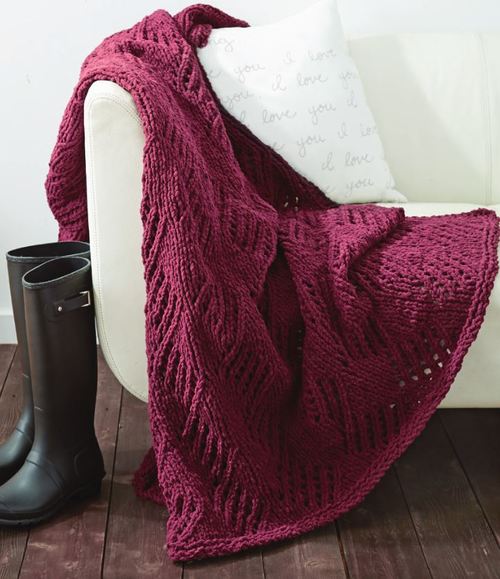 ​Effortless Cherry Wine Knitted Blanket