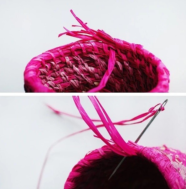 Hand-Made Raffia Basket Hand-Made Raffia Basket