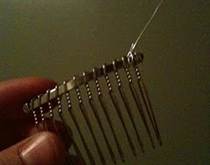 ​Pearled Hair Pick With Feathers