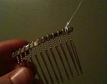 Pearled Hair Pick With Feathers Pearled Hair Pick With Feathers