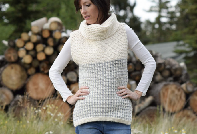 ​Crochet Cowl Neck Pullover