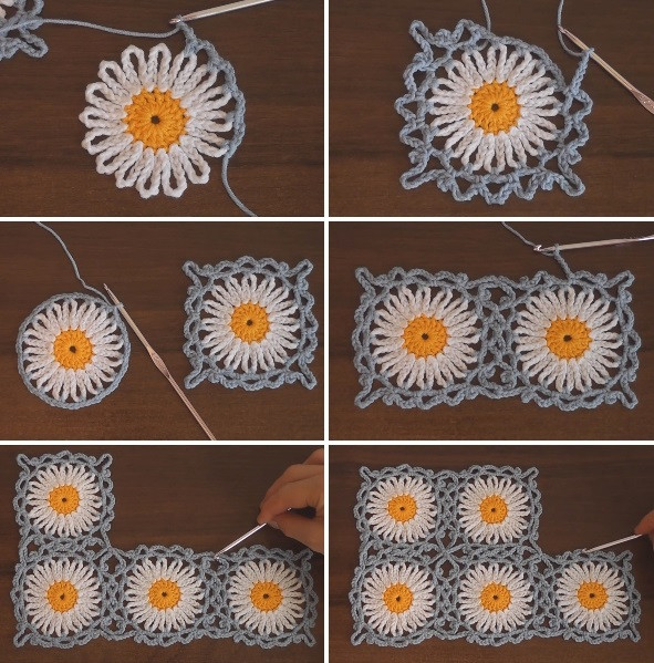 Crochet Daisy Square