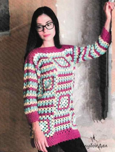 ​Crochet Granny Square Pullover