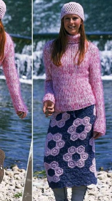 ​Crochet Hexagon Motifs Skirt