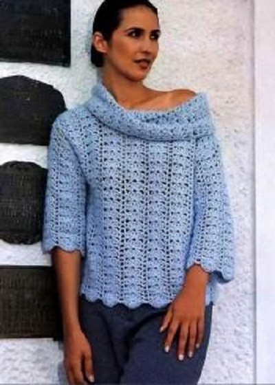 ​Blue Angora Pullover