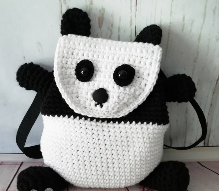 Crochet Panda Backpack Crochet Panda Backpack