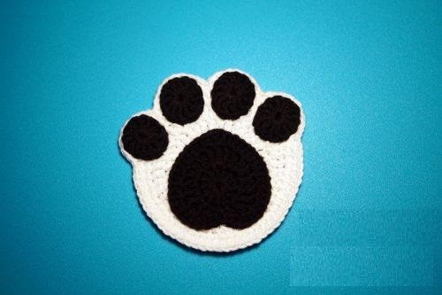 Dog Paw Crochet Applique