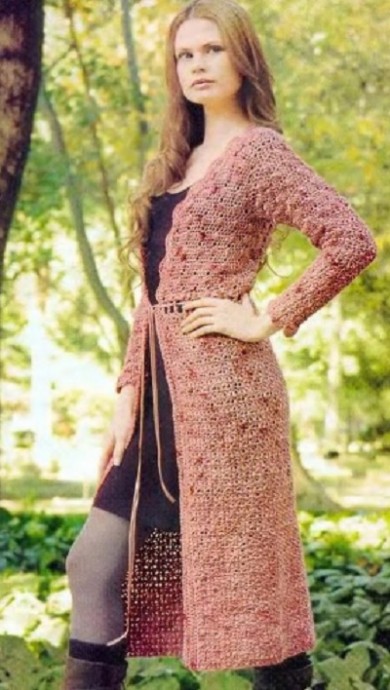 ​Melange Crochet Coat