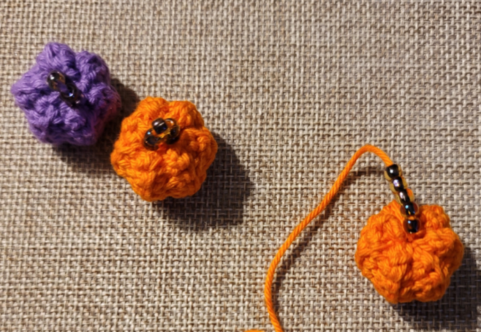 Create Adorable Pumpkin Earrings with Lion Brand Bonbons Yarn