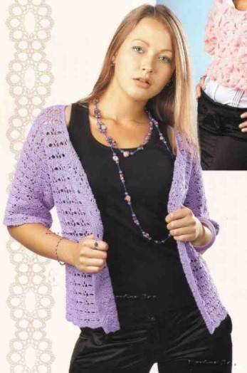 Complete Guide to Crocheting a Stylish Violet Cotton Jacket with Detailed Instructions