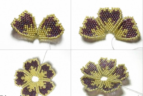 ​Beaded Flower Brooch