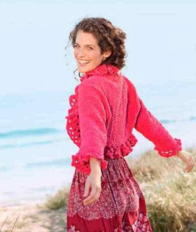 ​Bright-Pink Crochet Bolero