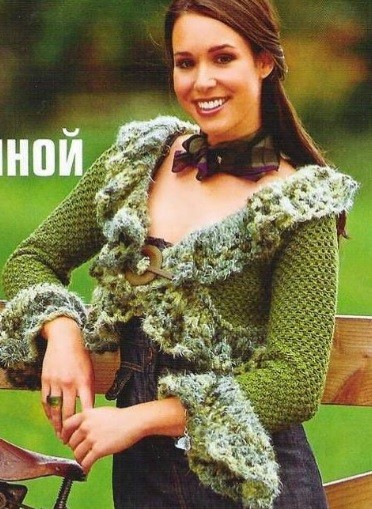 Fancy Green Crochet Jacket Fancy Green Crochet Jacket
