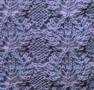 Knit Cables with Leaves Pattern Knit Cables with Leaves Pattern