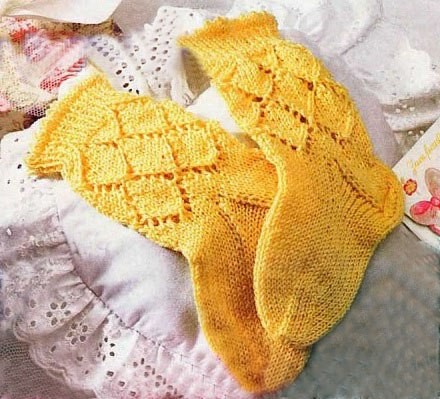 Yellow Baby Knit Socks