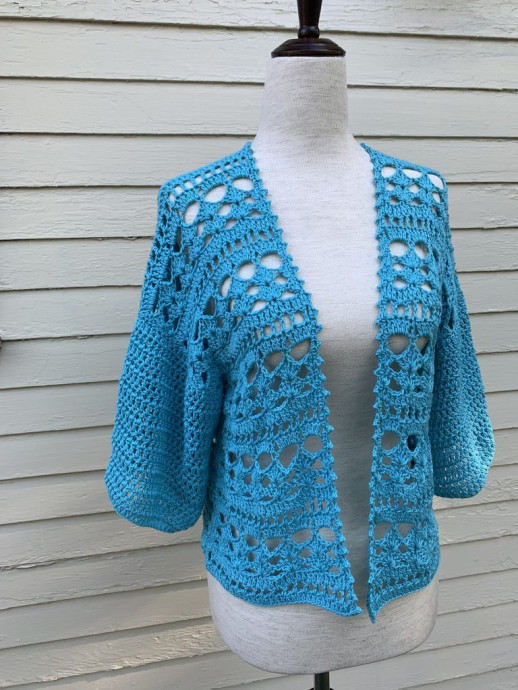 Crochet Turquoise Jacket