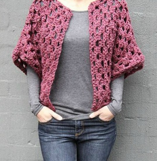 Helping our users. ​Pink Granny Crochet Shrug.