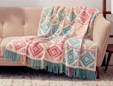 ​Rainbow Crochet Throw