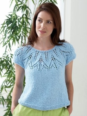 Blue Short Sleeves Pullover